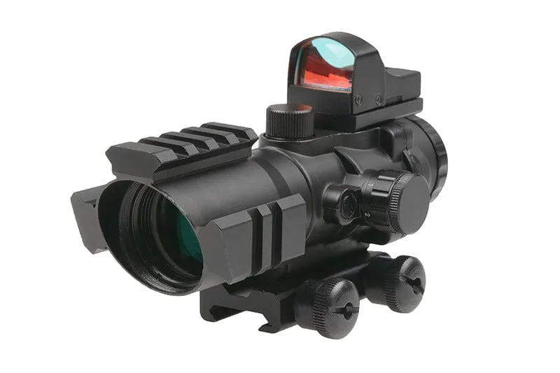 Theta Optics Rhino with Micro 4x32 Scope Red Dot Sight