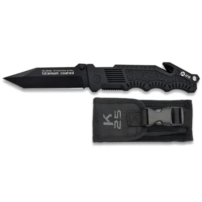 Navaja Táctica 19138 Titanium Coated 8.2cm con Funda - K25