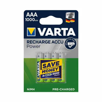 Pila Aaa Recargable Ni-Mh Accu Power 1000mAh Pack 4U - VARTA