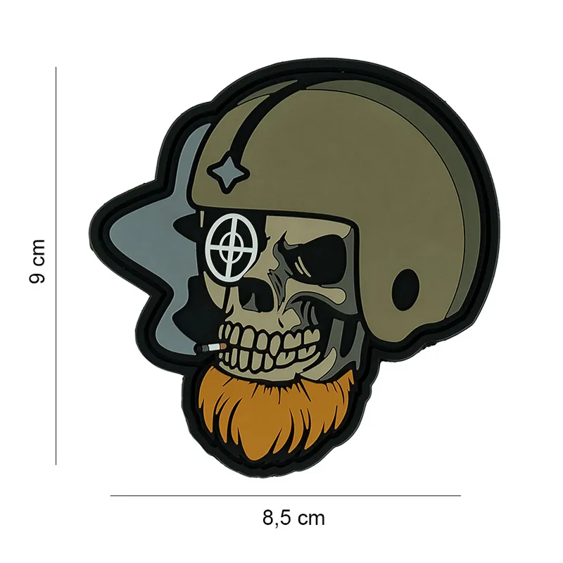 Bärtiger Totenkopf-Pilot PVC Patch