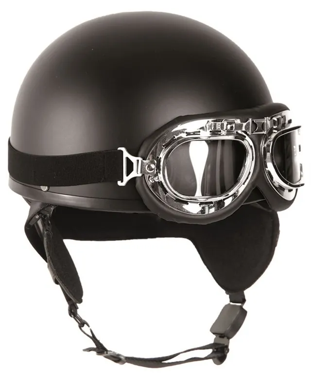 MilTec Casco con Gafas Half Shell · Negro