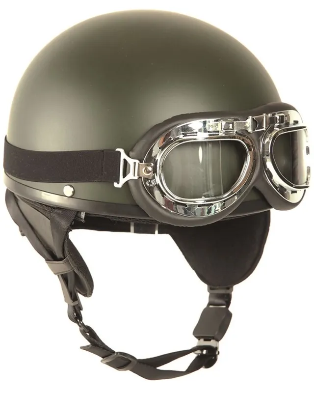 MilTec Casco con Gafas Half Shell · Verde / OD