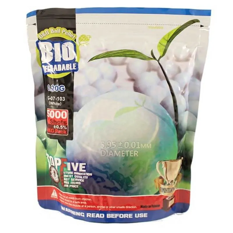 G&G Armament Bolas Bio 0.20g 1kg · Blanco