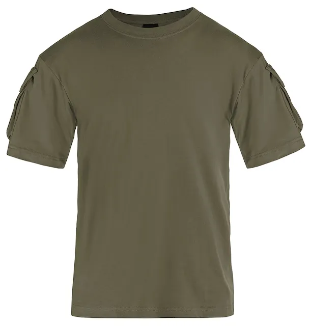 Mil-Tec Camiseta con Bolsillo Tactical · Verde / OD