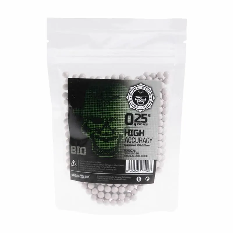 Duel Code Bolas Bio 0.25g 1000 BBs · Blanco