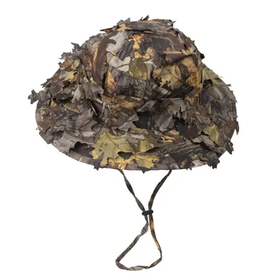 Bob et Casquette Camouflage Feuilles 3D - Sniper et Ghillie Casquette – Sombre - BDU AIRSOFT