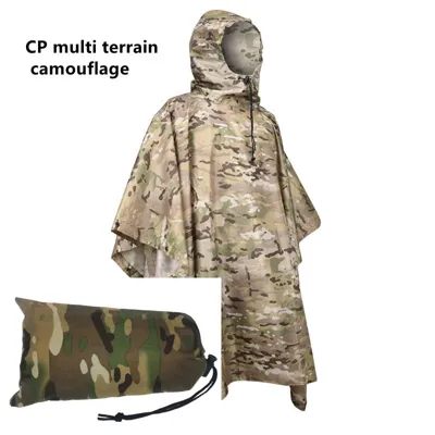 Poncho Imperméable Camouflage - Bâche 2 en 1 Avec Sac de Rangement, 12 Motifs Camouflé - BDU AIRSOFT