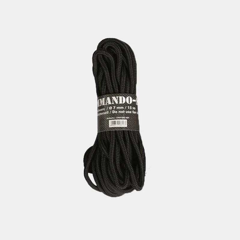 Mil-Tec Cuerda Comando (15m) · Negro