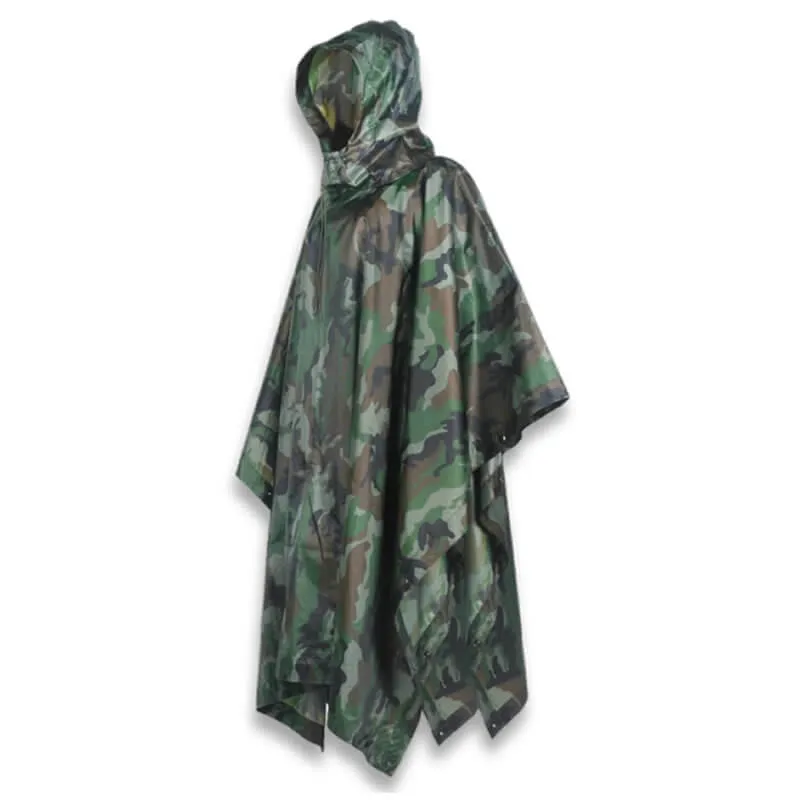 Barbaric Poncho Impermeable · Camo woodland