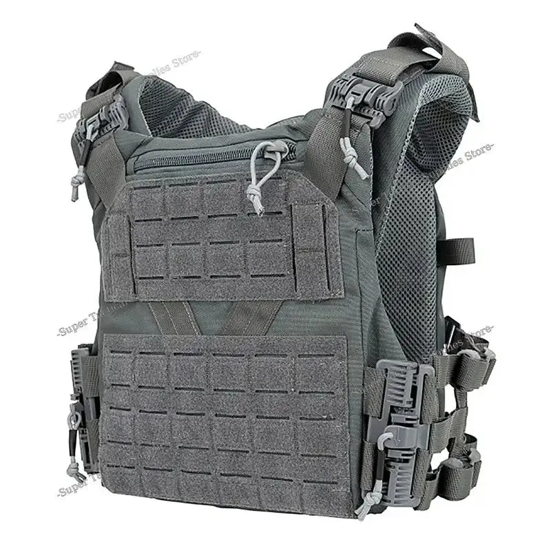 BDU AIRSOFT Gilet Porte-Plaque K19 Armée Française - MOLLE Complet · Gris