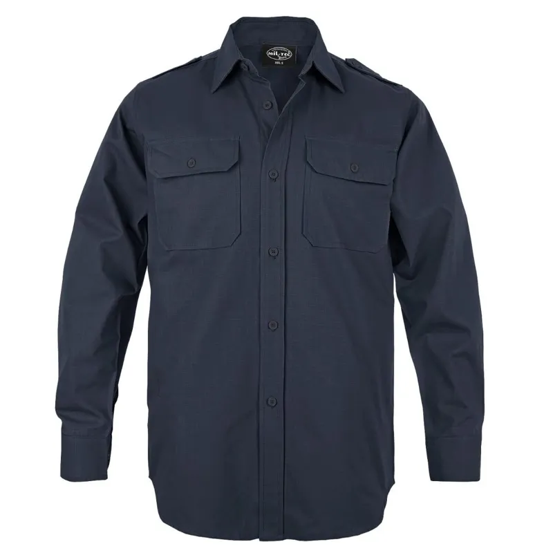 MilTec Camisa Feldhemd RipStop · Azul