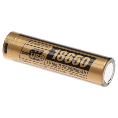 LI-ION 18650 2600mAh 3.7V Micro-Usb - CLAWGEAR