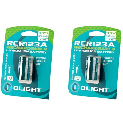 Pack de 2 Baterías Recargables RCR123A 650 mAh 3.7V - Olight