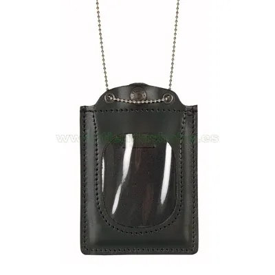Portaplaca y Portacarnet Cuero con Cadena - VEGA