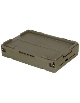 Caja Plegable Apilable con Tapa y Puerta Frontal Cajón 20L