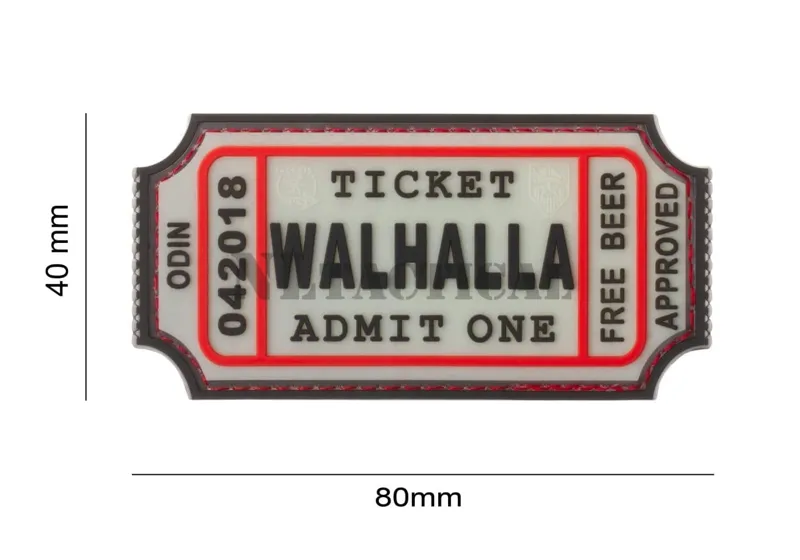 JTG Large Walhalla Ticket Rubber Patch