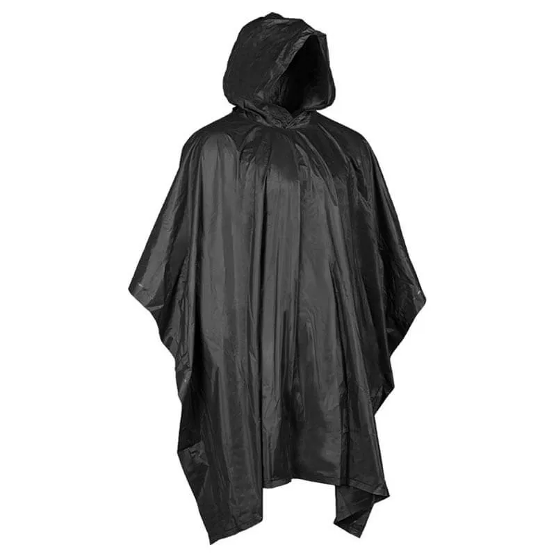 MilTec Poncho Impermeable · Negro