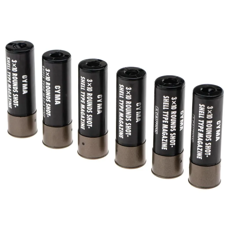 Cyma Pack de 6 Cartuchos de Escopeta CM350 30 rds · Negro