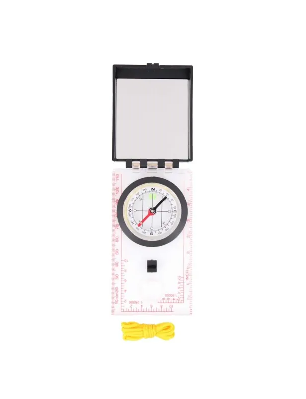 Map Compass W/ Mirror - Clear