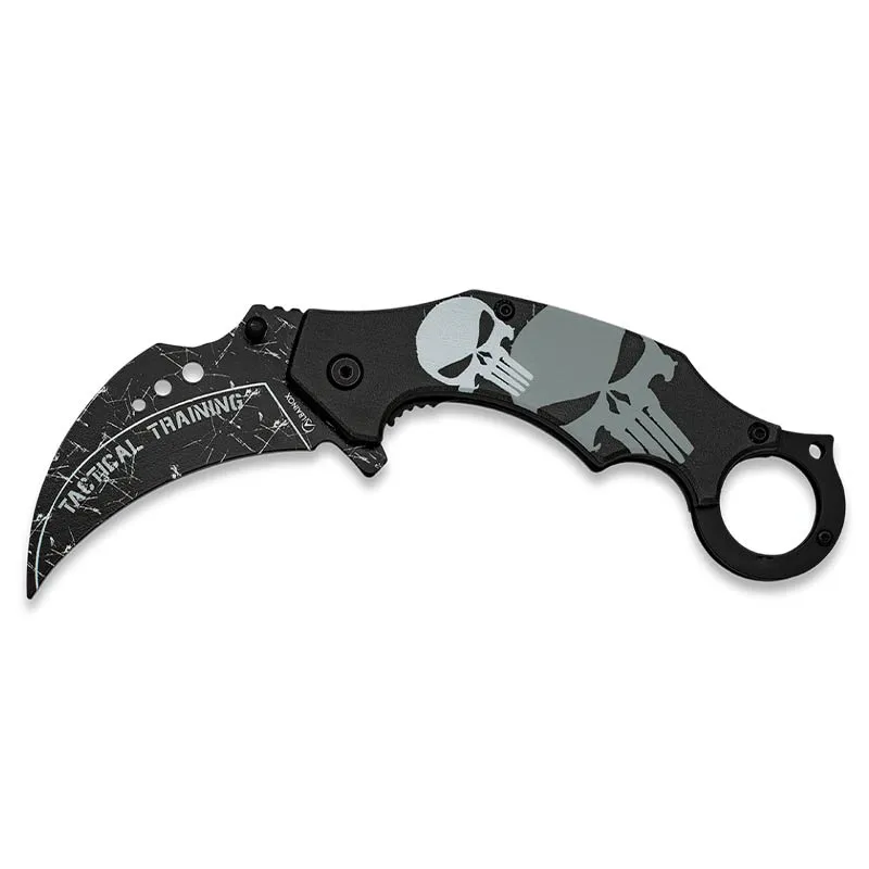 Albainox Navaja Entrenamiento 18713-A Acero Inox Karambit Calavera 7.5cm