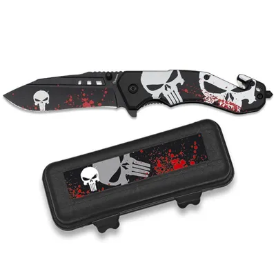 Navaja Táctica 18683 Acero Inox Calavera 8.5cm con Maleta - Albainox