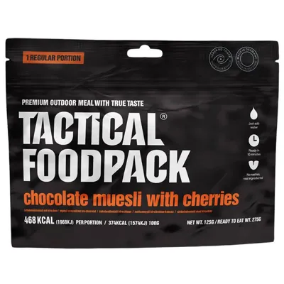 Comida Desayuno Muesli con Chocolate y Cerezas (Vegetariano) - Tactical Foodpack