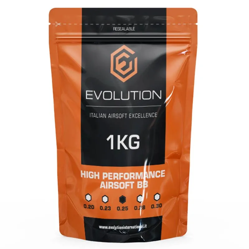 Evolution Bolas 0.25g High Performance BBs 1kg · Blanco
