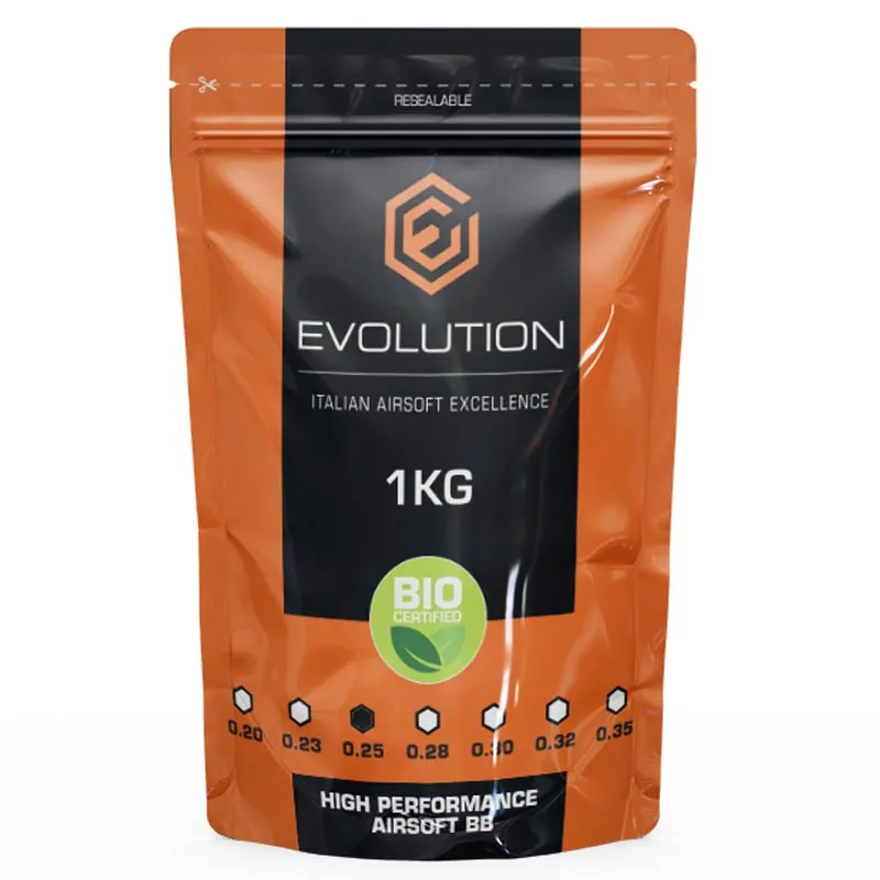 Evolution International Bolas Bio 0.25g High Performance BBs 1kg · Blanco
