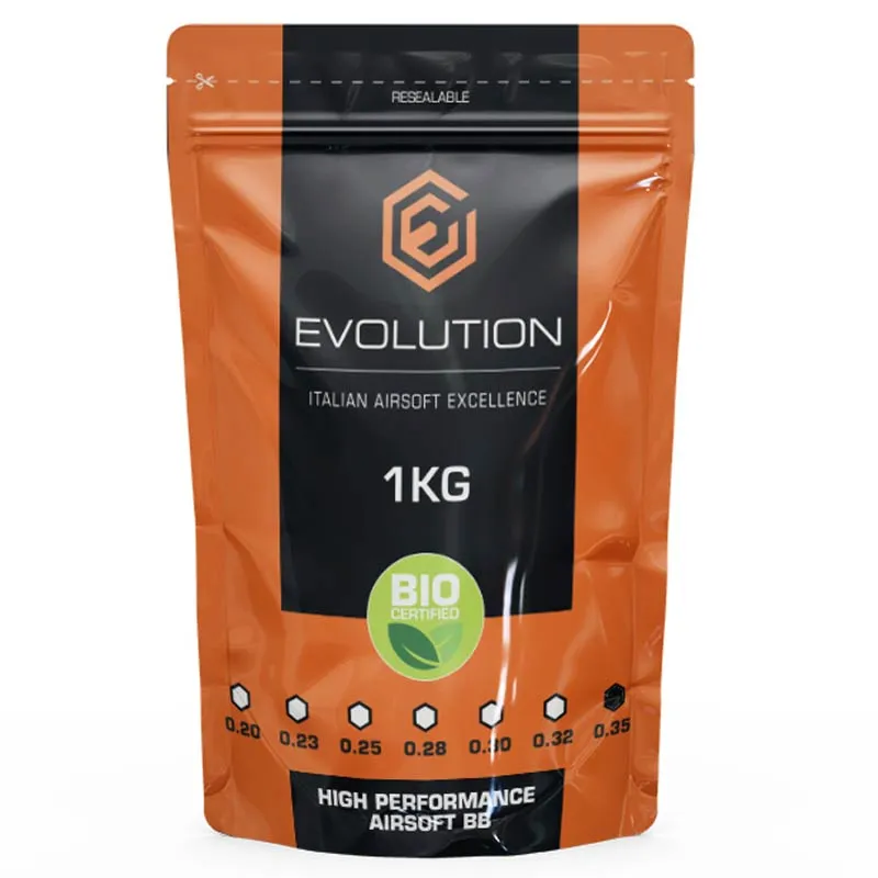 Evolution International Bolas Bio 0.35g High Performance BBs 1kg · Blanco