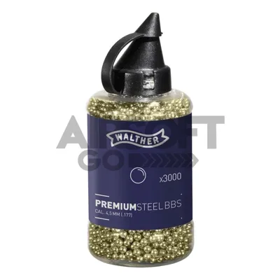 Premium Terasest 4.5mm BB Õhkrelva Kuulid 0.36g 3000TK (Walther)