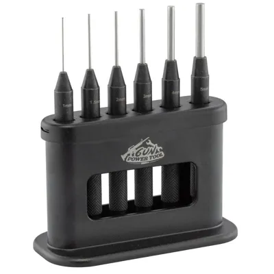 Herramienta Botador Kit 6 Pcs Acero Hrc con Soporte - GUN POWER TOOL