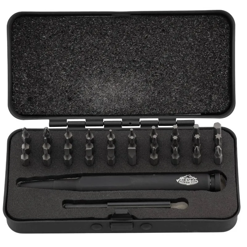 Gun Power Tool Herramienta Multifuncion Kit Precisión 32 Pcs Cerakote · Negro