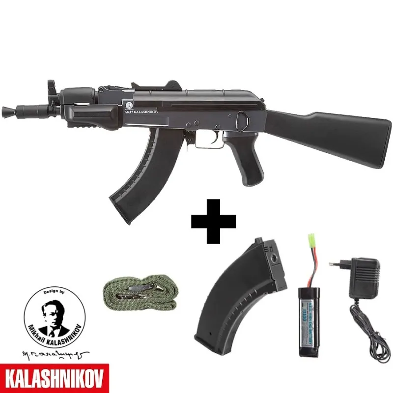 Cybergun Réplique AK47 Spetsnaz - Modèle Compact à Haute Précision - Bi-Ton · Gris