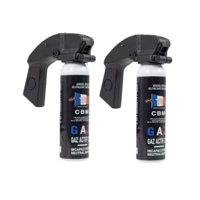 Pack de 2 Bombe Gaz Defense Cs Poignee Standard 100ml - Bazooka