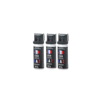 Lot de 3 Bombe de Defense - Gaz Cs - Capot Clapet - 50ml - Bazooka