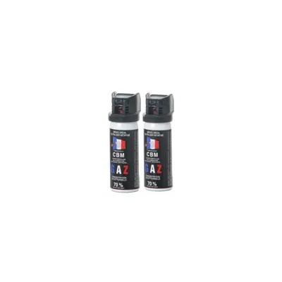 Lot de 2 Bombe de Defense - Gaz Cs - Capot Clapet - 50ml - Bazooka