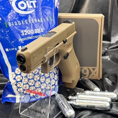 Nouveau Pack Prêt à Tirer - Glock 19x - cal. BBs - (3200 Billes+5 Capsules de CO2) - Umarex