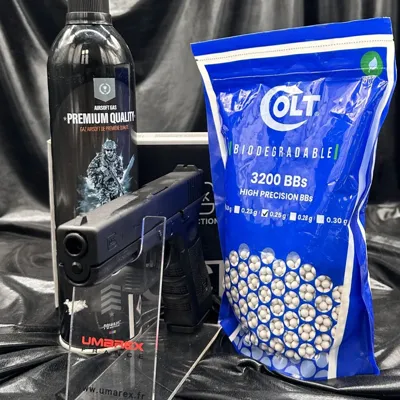Nouveau- "Pack Prêt à Tirer" - Glock 17 - cal. BBs - (Bouteille de Gaz + 3200 Billes) - Umarex