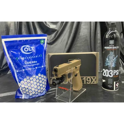 "Pack Laser Prêt a Tirer" Pistolet - Glock 19x- Calibre BBs - Umarex