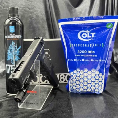 "Pack Laser Prêt à Tirer" Pistolet - "Glock 18C" - cal BBs - Gaz + Munitions - Umarex
