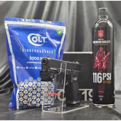"Pack Laser Prêt a Tirer" Pistolet Glock 19 Gen5 - BBs - Gaz - Umarex