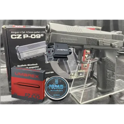 Prêt à Tirer Pistolet CZ P-09 "Couleur Métal" - Plombs Ou BBs - + Plombs + CO2 + Laser - ASG