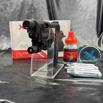 "Pack Laser Prêt à Tirer" Pistolet "SA10" - CO2, cal BB/4.5mm et 4.5mm Plomb - Umarex