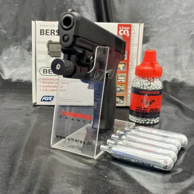 "Pack Laser Prêt à Tirer" Pistolet " BERSA BP9CC" - cal 4.5 BBs - CO2 - Bazooka