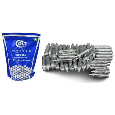 Rechargement 3200 Billes 0,20g + 64 Capsules CO2 - Cybergun