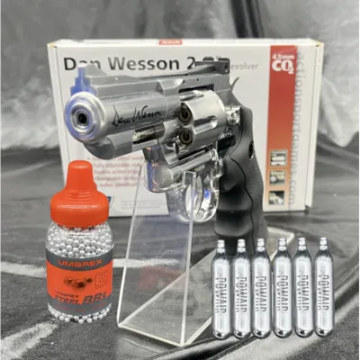 "Pack Prêt à Tirer" Revolver + Billes Acier + CO2 - DAN Wesson 2.5'' 4.5 CO2-BBS - ASG