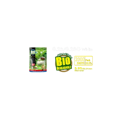 Billes Bio 0.28g Blanches en Sachet de 2000 " " - G&G Armament