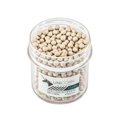 Billes Bio 0.28g Blanches Hautes Precision en Pot 1000PCS " " - UNICORN AIRSOFT