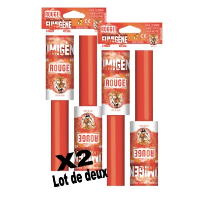 Lot de 4 Fumigène a Main Rouge - Lot de 2 X 2 Pièces - Bazooka
