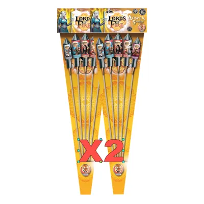 2x Lot Feu D'artifice - Fusées " Arwen " x5 Pièces Par Paquet - Bazooka